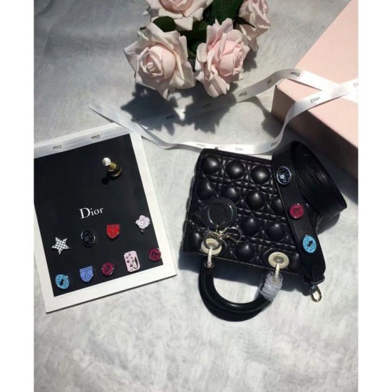 Fake Dior Lady Dior Bag Black Replica