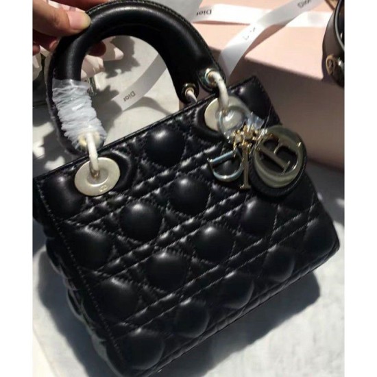 Fake Dior Lady Dior Bag Black Replica