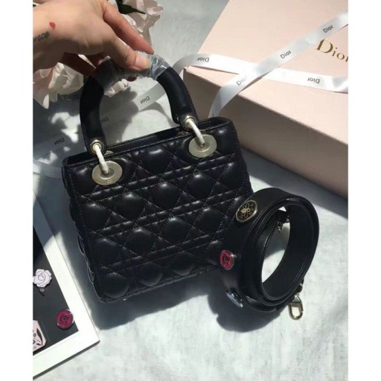 Fake Dior Lady Dior Bag Black Replica