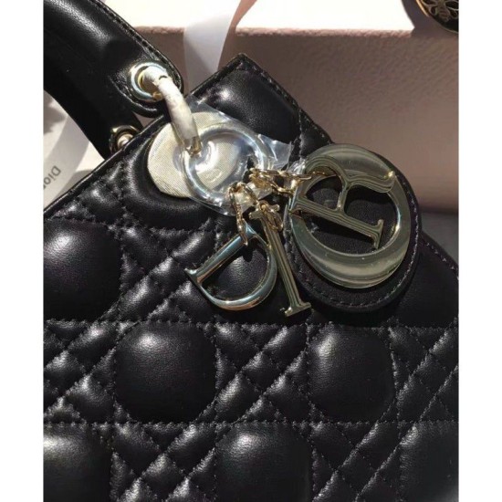 Fake Dior Lady Dior Bag Black Replica