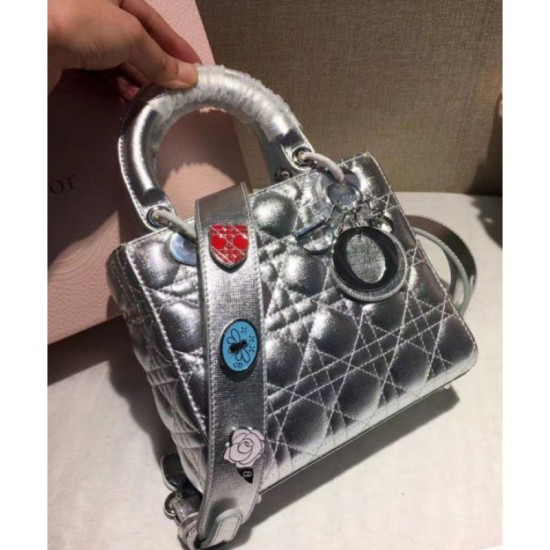 Replica Dior Lady Dior Bag Silver