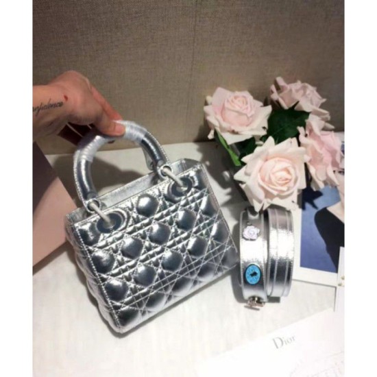 Replica Dior Lady Dior Bag Silver