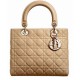 Fake Dior Lady Dior Medium Classic Tote Bag With Lambskin Apricot Replica