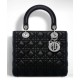 Fake Dior Lady Dior Medium Classic Tote Bag With Lambskin Black Replica