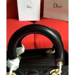 Replica Dior Lady Dior Medium Classic Tote Bag With Lambskin Black
