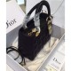 Fake Dior Lady Dior Medium Classic Tote Bag With Lambskin Black Replica