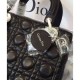 Fake Dior Lady Dior Medium Classic Tote Bag With Lambskin Black Replica