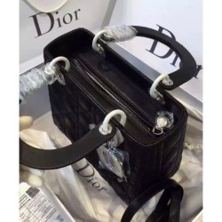 Replica Dior Lady Dior Medium Classic Tote Bag With Lambskin Black Fake Dior Lady Dior Medium Classic Tote Bag With Lambskin Black Replica