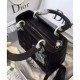 Fake Dior Lady Dior Medium Classic Tote Bag With Lambskin Black Replica