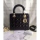 Replica Dior Lady Dior Medium Patent Leather Handbag Black