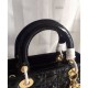 Replica Dior Lady Dior Medium Patent Leather Handbag Black