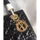 Replica Dior Lady Dior Medium Patent Leather Handbag Black