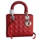 Fake Dior Lady Dior Medium Patent Leather Handbag Red Replica