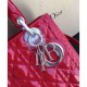 Fake Dior Lady Dior Medium Patent Leather Handbag Red Replica