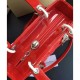 Fake Dior Lady Dior Medium Patent Leather Handbag Red Replica