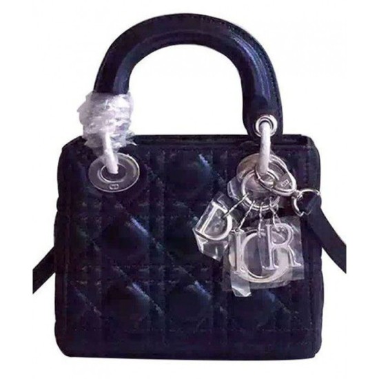 Replica Dior Lady Dior Patent Leather Handbag Black