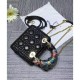 Fake Dior Lady Dior Mini Classic Tote Bag With Lambskin Black Replica