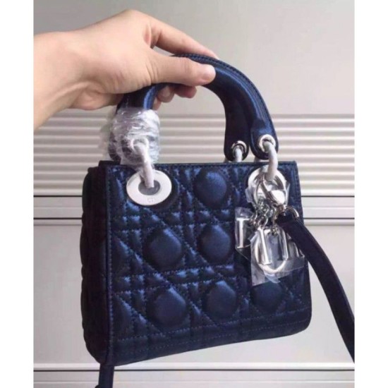 Replica Dior Lady Dior Patent Leather Handbag Black