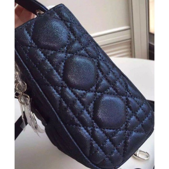 Replica Dior Lady Dior Patent Leather Handbag Black