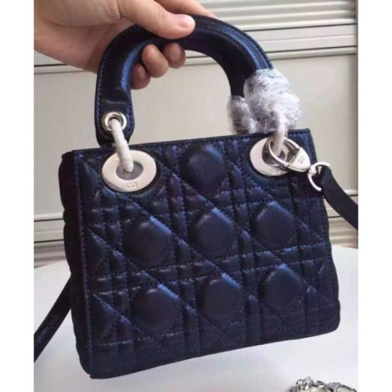 Replica Dior Lady Dior Patent Leather Handbag Black