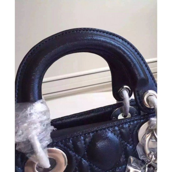 Replica Dior Lady Dior Patent Leather Handbag Black
