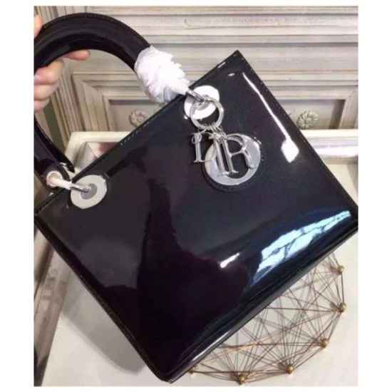 Fake Lady Dior Patent Bag Black Replica