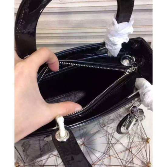 Fake Lady Dior Patent Bag Black Replica