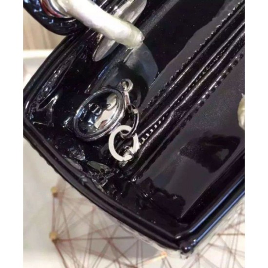 Fake Lady Dior Patent Bag Black Replica