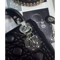 Replica Dior Lady Dior Classic Tote Bag With Lambskin Black Replica Dior Lady Dior Classic Tote Bag With Lambskin Black