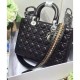 Fake Dior Lady Dior Large Classic Tote Bag With Lambskin Black Replica Replica Dior Lady Dior Large Classic Tote Bag With Lambskin Black