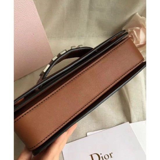 Replica Dior Diorevolution Flap Bag With Slot Handclasp M8000 Coffee