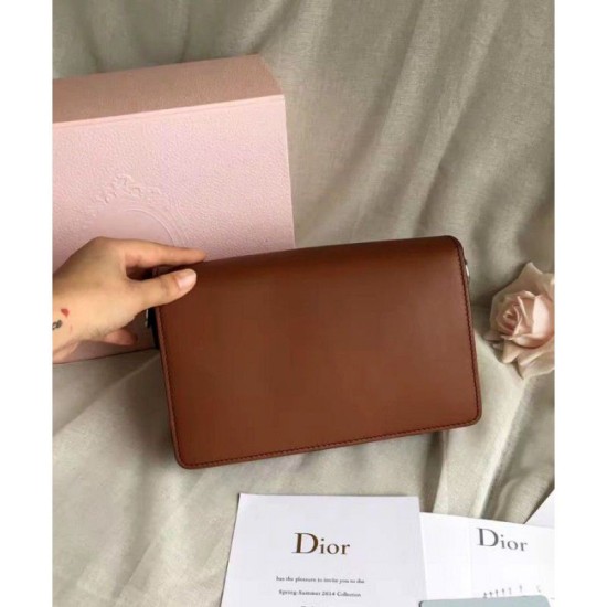 Replica Dior Diorevolution Flap Bag With Slot Handclasp M8000 Coffee