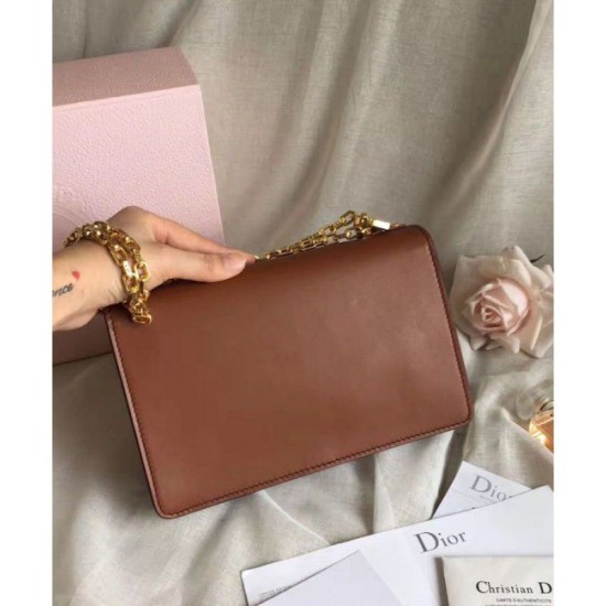 Replica Dior J'ADIOR Flap Bag With Chain In Calfskin M9000 Coffee