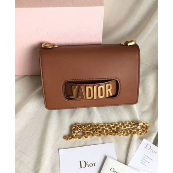 Replica Dior J'ADIOR Flap Bag With Chain In Calfskin M9000 Coffee
