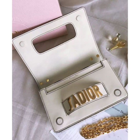 Fake Dior J'ADIOR Flap Bag With Chain In Calfskin M9000 White Replica
