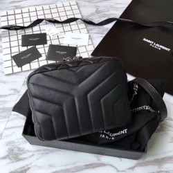 Replica Saint Laurent Medium LouLou Chain Bag Black