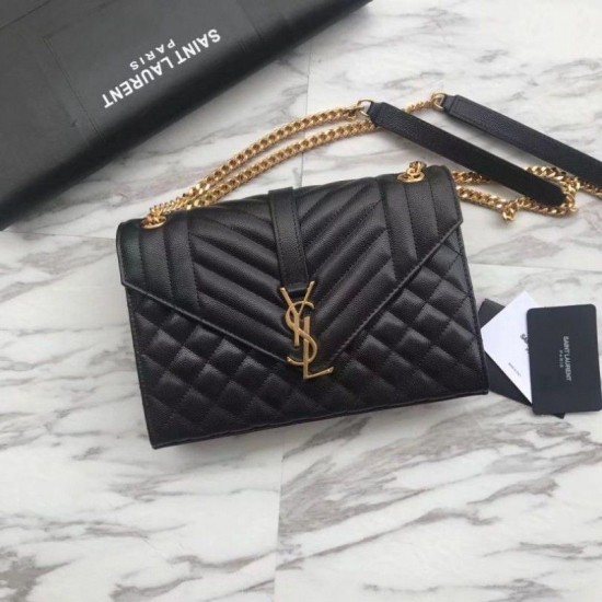 Fake YSL Saint Laurent Envelope Medium Bag Golden Hardware Replica