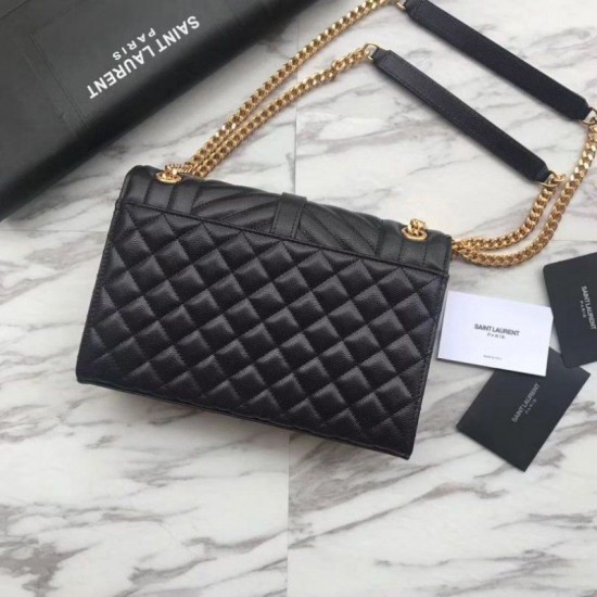 Fake YSL Saint Laurent Envelope Medium Bag Golden Hardware Replica