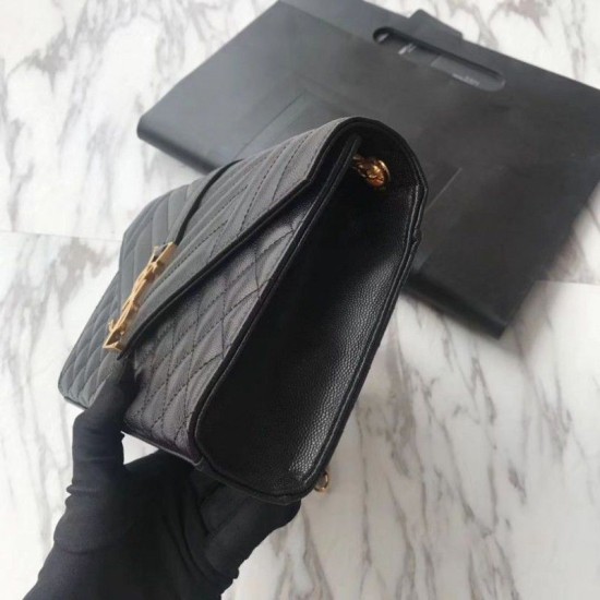 Fake YSL Saint Laurent Envelope Medium Bag Golden Hardware Replica