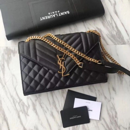 Fake YSL Saint Laurent Envelope Medium Bag Golden Hardware Replica