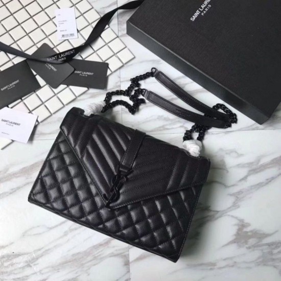 Fake YSL Saint Laurent Envelope Medium Bag Black Hardware Replica