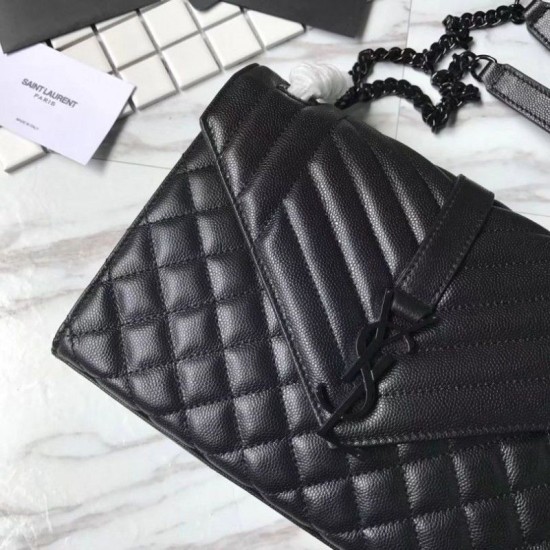 Fake YSL Saint Laurent Envelope Medium Bag Black Hardware Replica