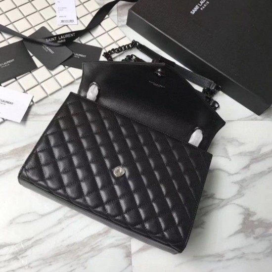 Fake YSL Saint Laurent Envelope Medium Bag Black Hardware Replica