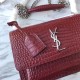 Fake YSL Saint Laurent Medium Sunset Bag In Crocodile Embossed Shiny Leather Replica