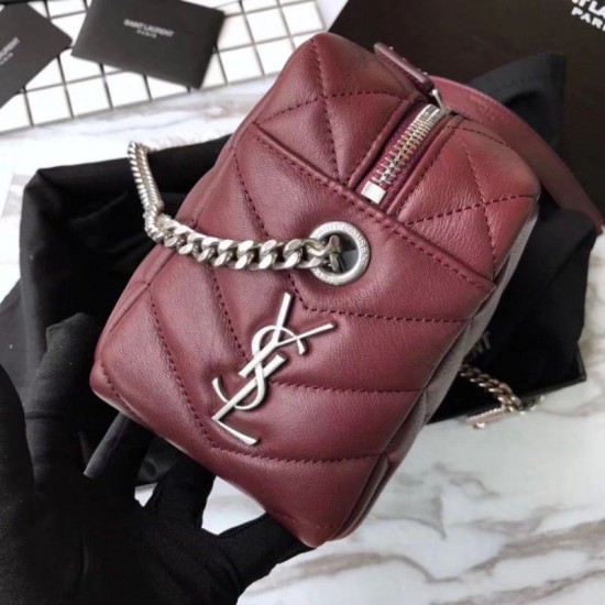 Fake Saint Laurent Medium LouLou Chain Bag Red Replica
