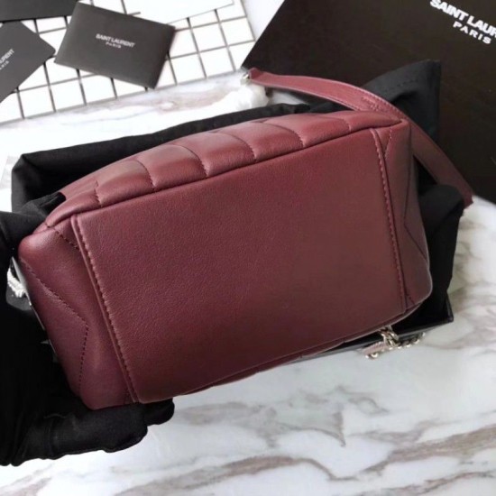 Fake Saint Laurent Medium LouLou Chain Bag Red Replica