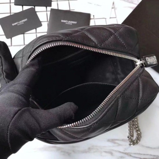 Replica Saint Laurent Medium LouLou Chain Bag Black