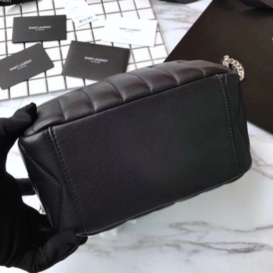 Replica Saint Laurent Medium LouLou Chain Bag Black