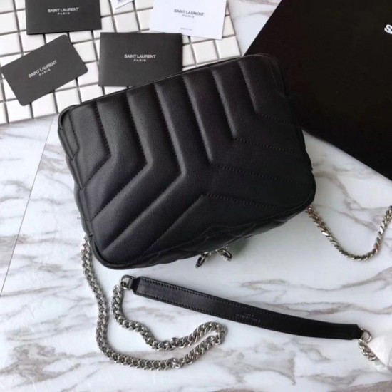 Replica Saint Laurent Medium LouLou Chain Bag Black