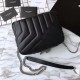 Replica Saint Laurent Medium LouLou Chain Bag Black